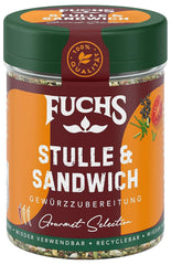 Fuchs Gewürze - Stulle und Sandwich Gewürz - chrupiący Butterbrot Topping mit Pyramidenflocken und getoasteten Zwiebeln - aus natürliche Składnik - 50 g in wiederverwendbarer, recyclebarer Dawka