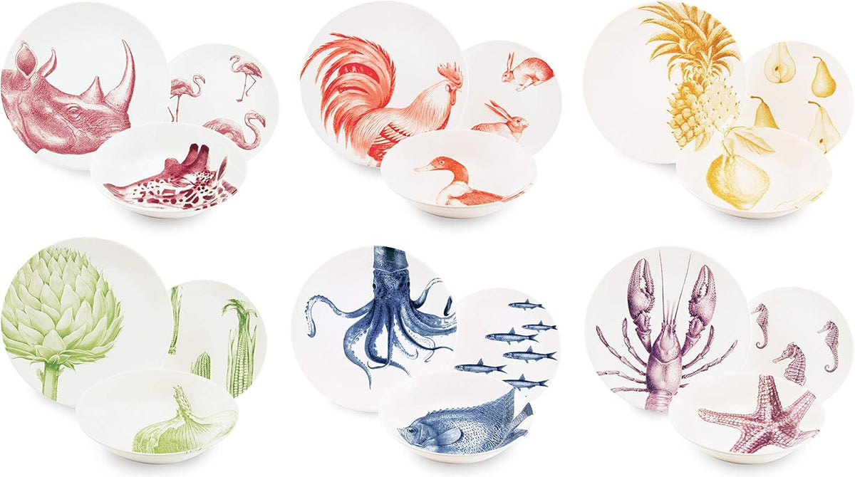 Excelsa Flora & Fauna Teller, Keramik, Mehrfarbig Seturi vesela masa Naty Shop Tellerservice