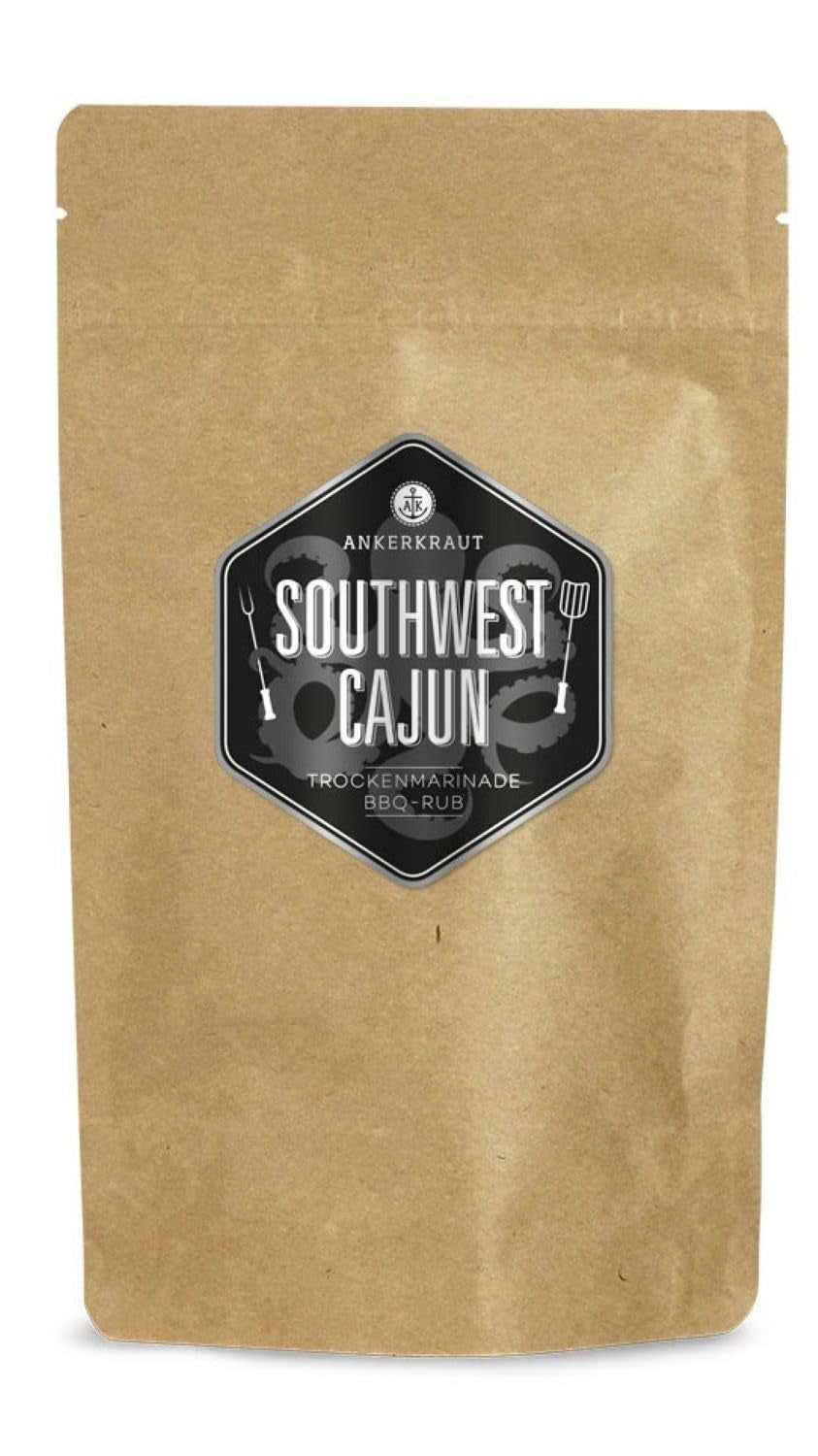 Ankerkraut Southwest Cajun, BBQ Rub Gewürzmischung zum Zubereiten von Gumbos und Jambalaya Gerichten, 170g w Streuer