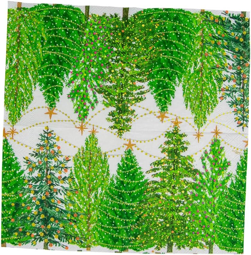 Șervețele de cocktail, pomi de Crăciun cu luminițe, 20 de bucăți per pachet