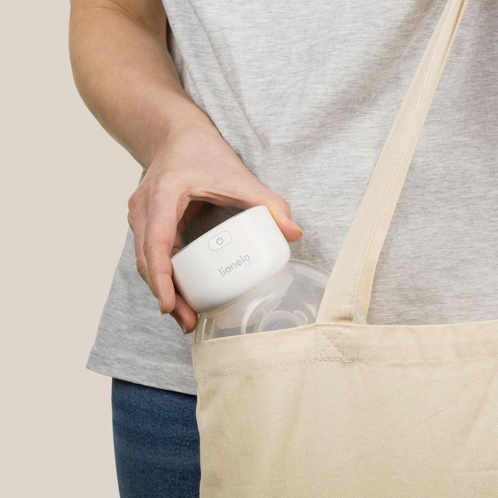 Prosta elektryczna laktator LIONELO Fidi Free 180 ml, przenośna pompka z 2 fazami, energooszczędna 9 poziomów, 3 rozmiary silikonowych lejków Timer Akcesoria Żywność i karmienie piersią Sklep Bebe Naty