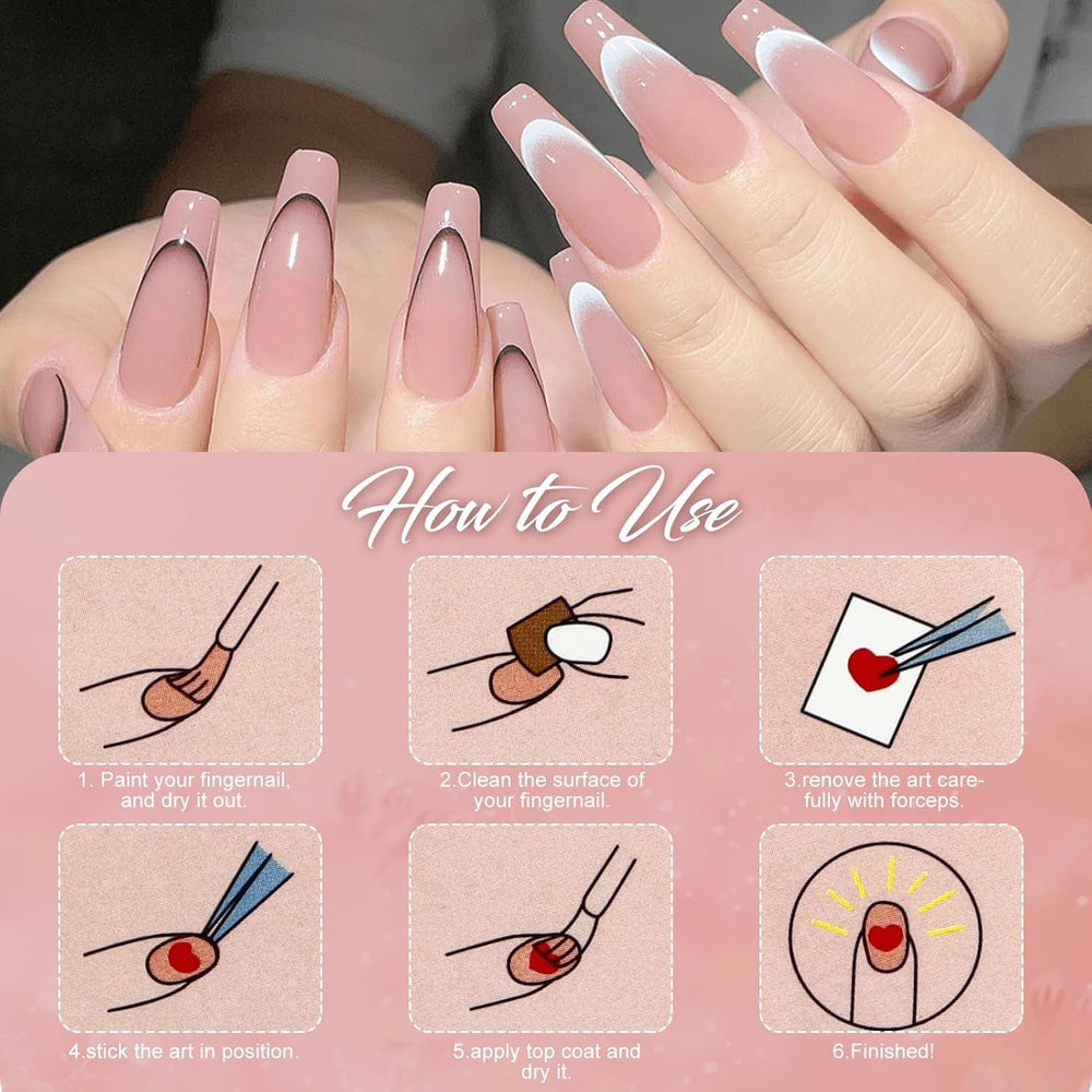 12 Stück French Tip Nagelsticker Selbstklebend Bunte French Nails Schablone Nagelaufkleber Nail Art Stickers Nageldesign DIY Nägel Zubehör(12 Farben)