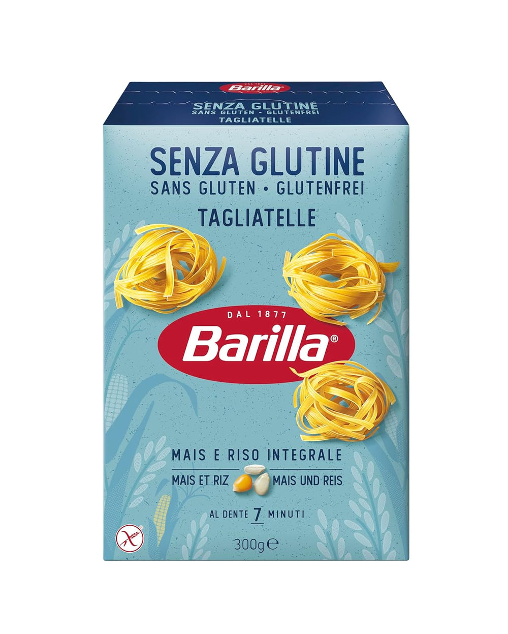 Bezglutenowy makaron Barilla Tagliatelle z pysznej kukurydzy i ryżu - idealny dla osób z celiakią lub nietolerancją glutenu 300g