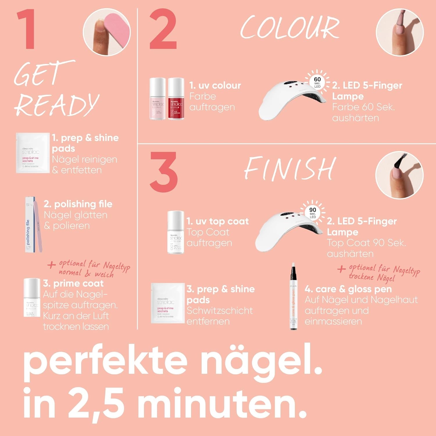 alessandro Striplac UV Top Coat Shimmer - Jasne, odporne na zarysowania paznokcie do 15 dni - Można stosować z barwnikiem lub bez - Technologia delikatnego usuwania - Wegańskie - Srebrny, Przezroczysty, 6,5 ml