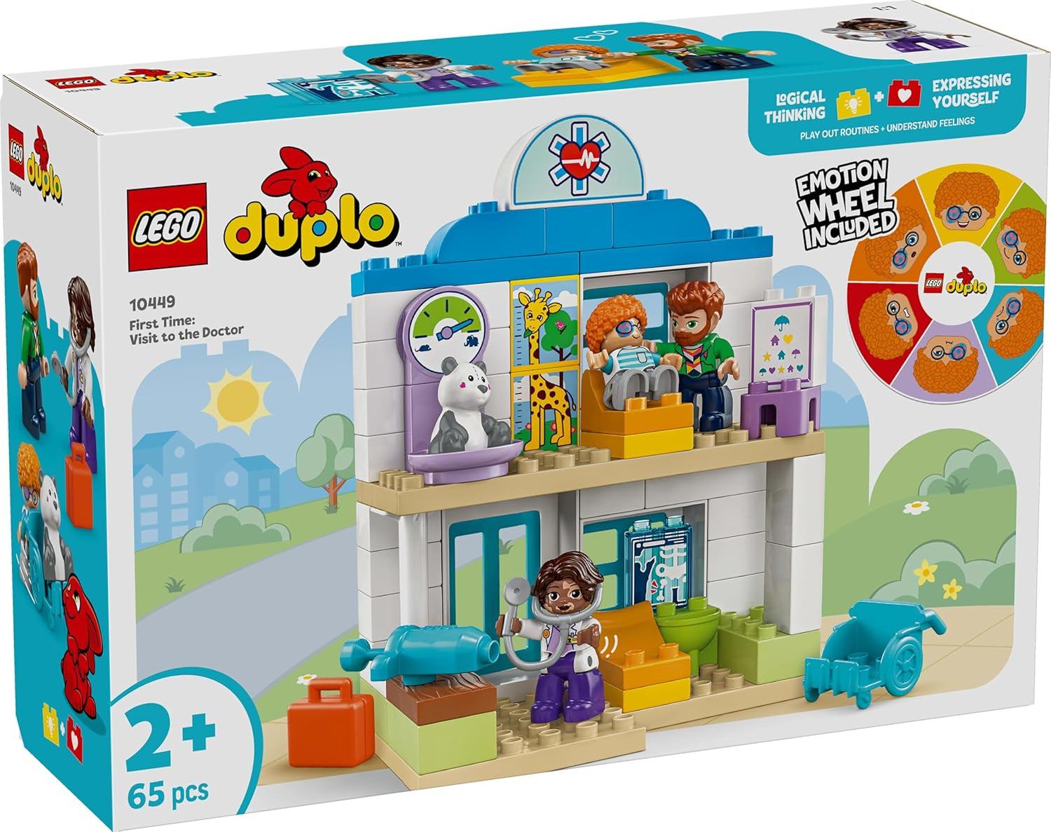 Miasto LEGO DUPLO Pierwsza wizyta u lekarza, zabawka do budowania, zestaw do rozwijania umiejętności motorycznych, prezent dla dwuletnich maluchów, zabawka edukacyjna, odgrywanie ról w szpitalu 10449 Zestawy do budowania Besuche den LEGO-Store
