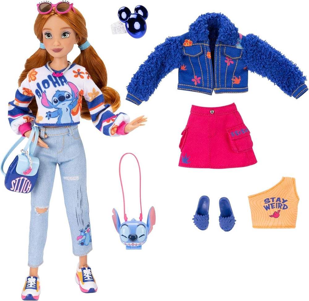 Disney ILY 4EVER Fashion Dolls Stitch z rudymi włosami, wysokość 11,5 cala, 13 punktów artykulacji, dwa kompletne stroje do mieszania i dopasowywania oraz błyszczący pierścionek Mickey dla Ciebie! Sklep z lalkami Naty