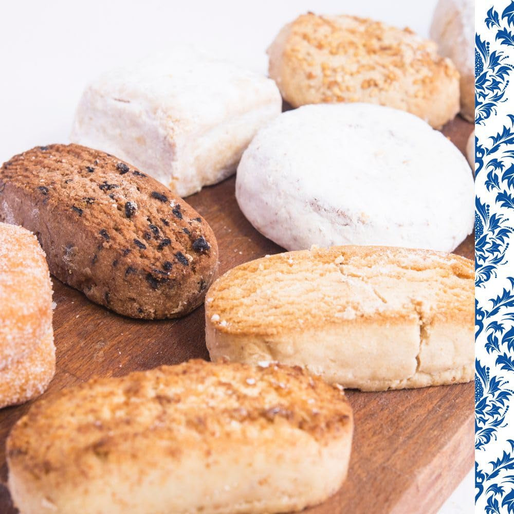 – Polvorones de ciocolată cu bucăți de ciocolată, cea mai înaltă calitate, biscuiți tipici de Crăciun, rețetă artizanală, 250 g (pachet de 2)