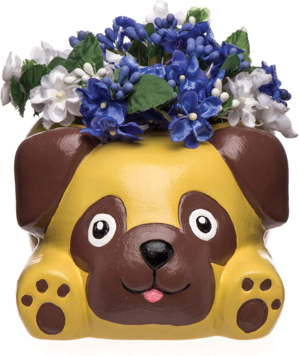 Ghivece ceramice Baker Ross „Pug” (2 bucăți) – pentru ca copiii să le picteze, să le decoreze și să le ofere cadou