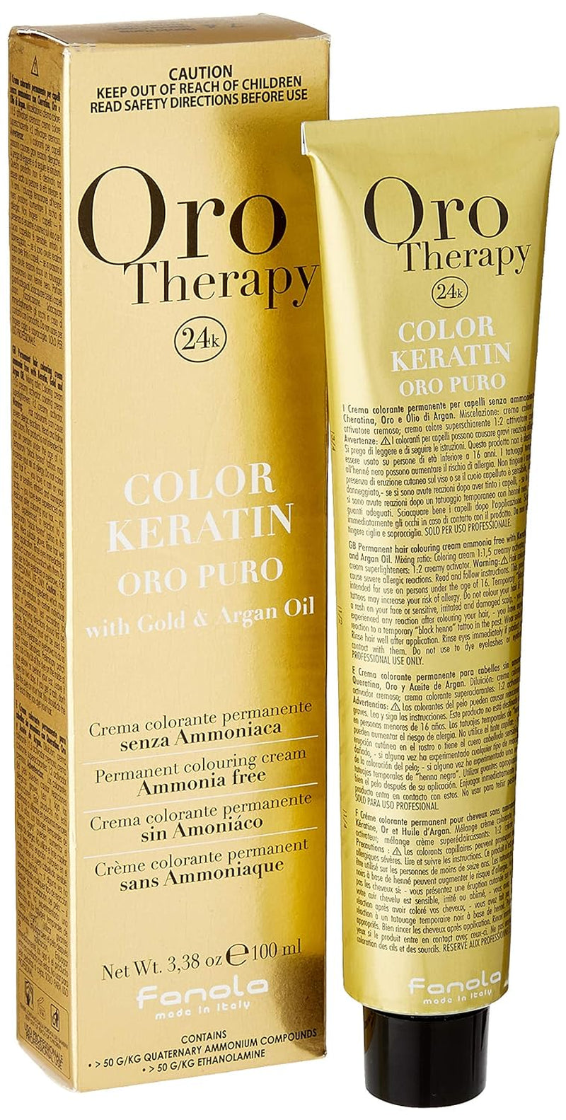 Fanola Oro Therapy Color Keratin 5.0 100ml Vopsea pentru par Naty Shop 7.4 Cupru blond mediu