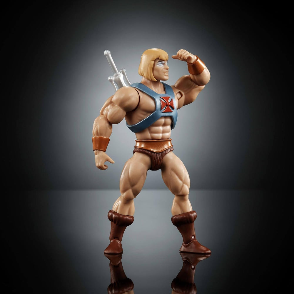 Masters of the Universe Origins Action Figure Faker din colecția de desene animate, aproximativ 14 cm înălțime, duplicat He-Man din serialul TV din anii 1980, design detaliat și 16 puncte de mișcare, JBM82 Action figures Naty Shop