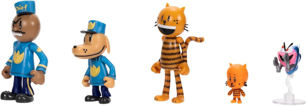 Dog Man Movie Action Figure Multipack Set de la Jakks Pacific, include figuri mobile de 6 cm - jucării inspirate din film, Lil Petey, Petey, Chief și Flippy! Action figures Naty Shop