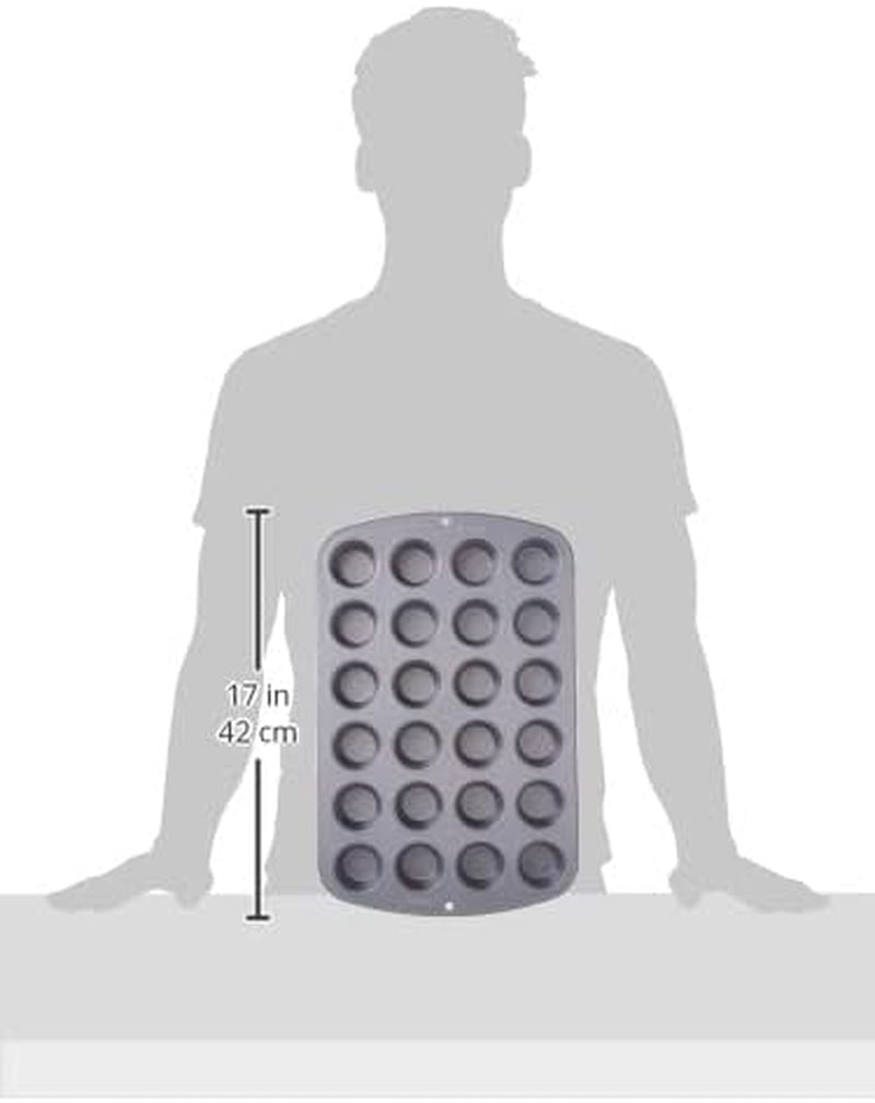 Wilton 24 Er Mini-Muffinbackform, Antihaftbeschichte, Silber Formy i blachy do pieczenia Naty Shop