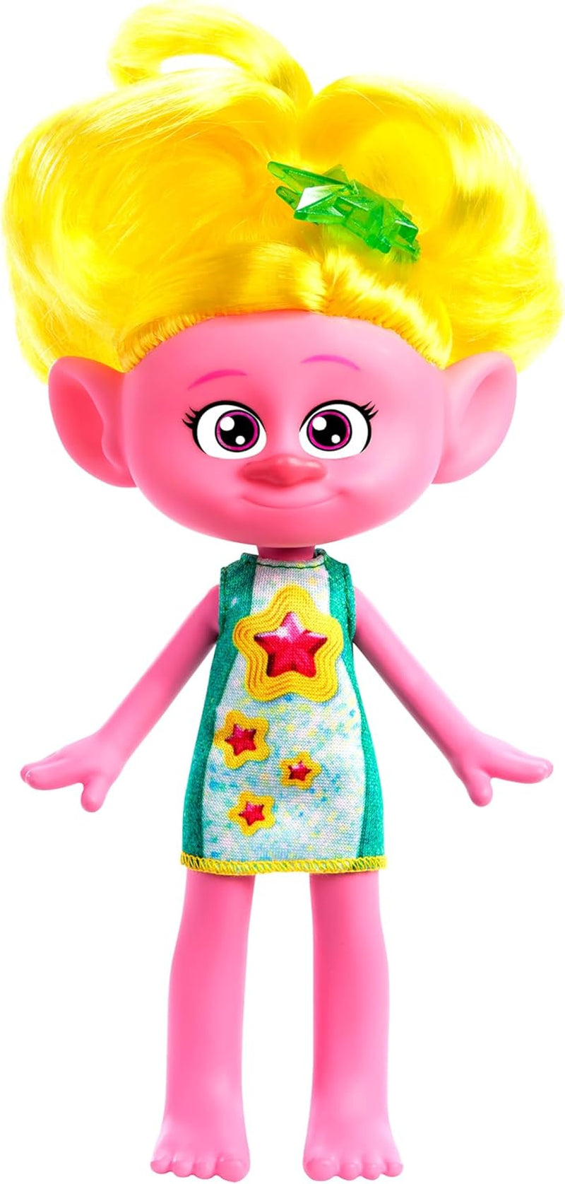 Mattel DREAMWORKS TROLLS Gemeinsam Stark – Haarige Überraschungen Chenille Puppe mit leuchtend blauem Haar zum Stylen, lila Stirnband, für Kinder ab 3 Jahren, HNF15