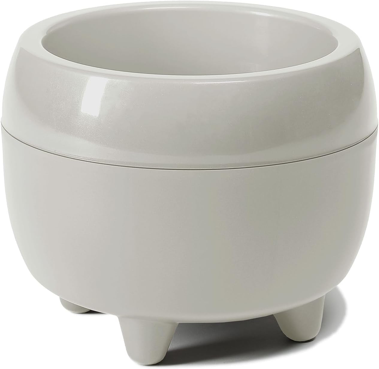 Ghiveci LAMELA cu picioare elegante – Ghiveci bej cu drenaj – Rotund Ø 23 cm, 3L – Ghiveci pentru interior și exterior, bej