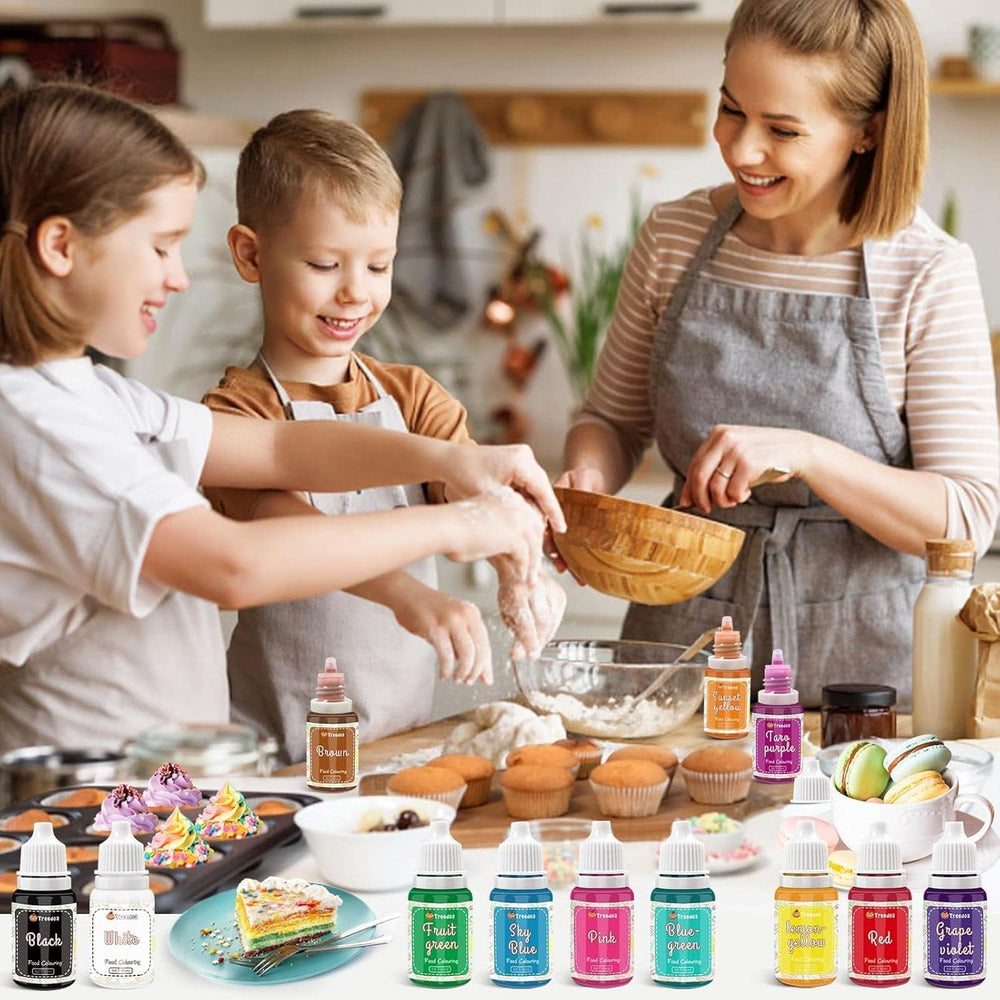 Zestaw 12 barwników spożywczych w płynie, 10 ml Naty Shop