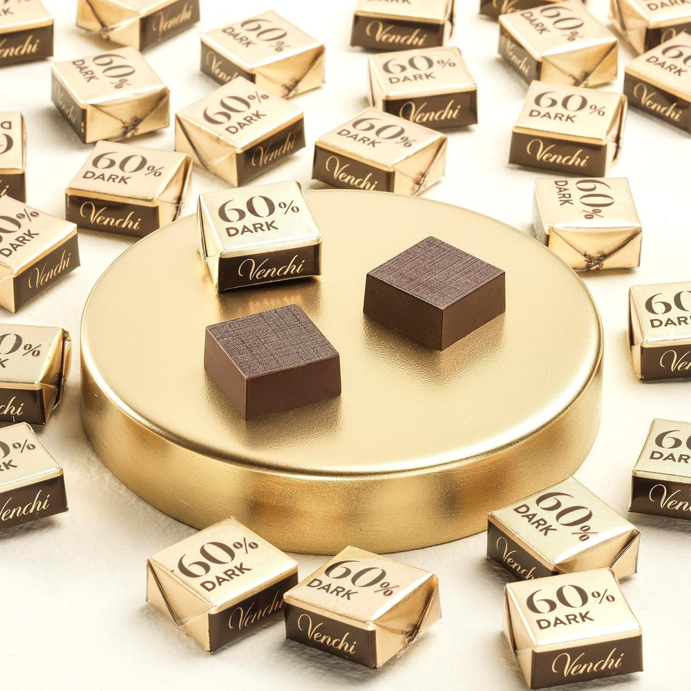 Venchi Cubotto z 60% czystej ciemnej czekolady w opakowaniu 1 kg - wegańskie, bezglutenowe