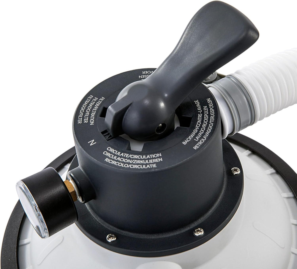 Intex 26642 Krystal Clear pompa z filtrem piaskowym z RCD, przepływ wody 3500 l/h, przepływ systemowy 2000 l/h, tworzywo sztuczne, kolor biały