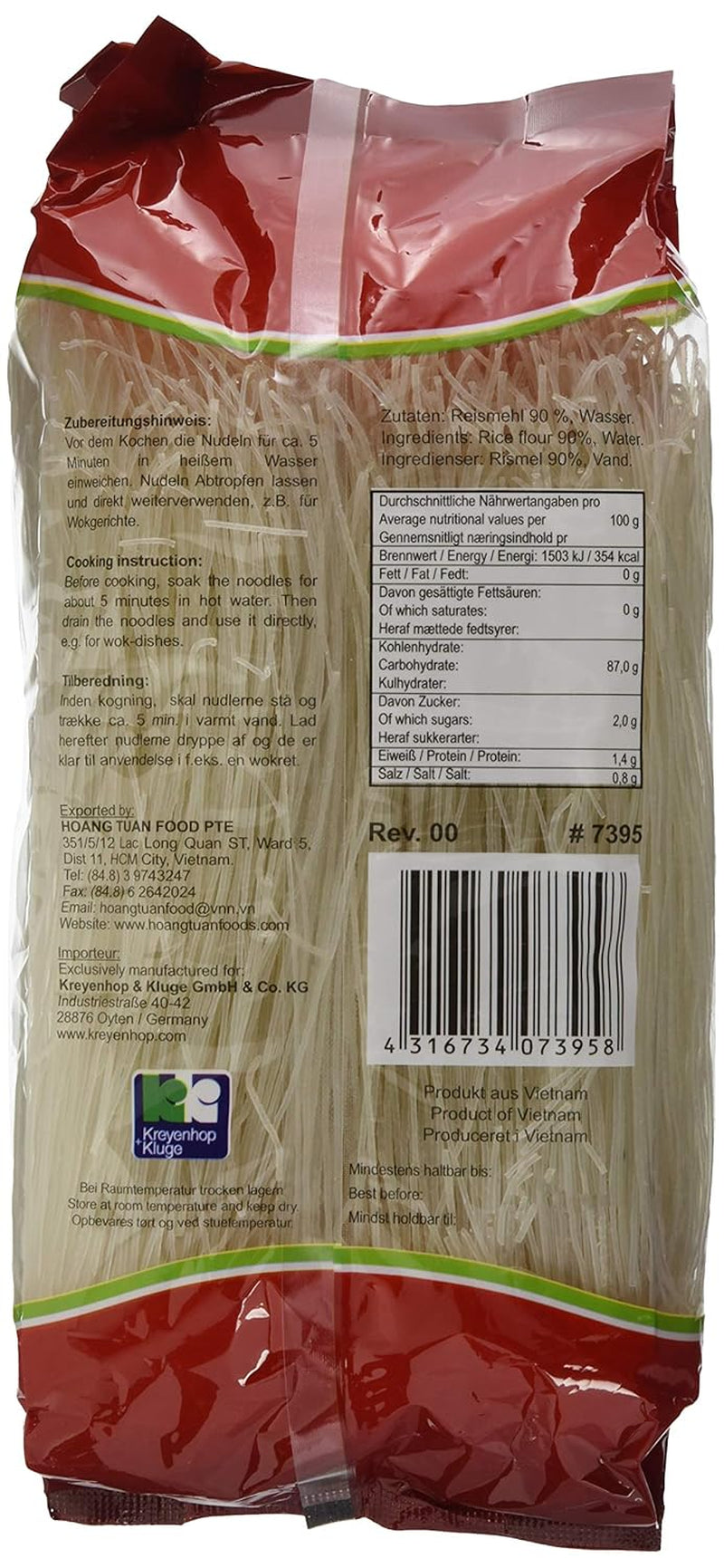 Ricefield Vermicelli 0,8 mm Bun Gao, 6 sztuk (6 x 400 g)