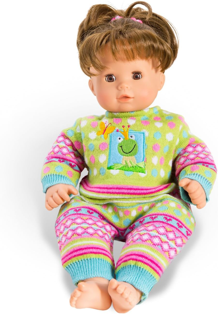 Heless 2666 - Strickstrampler für Puppen, Froschi, Größe 35 - 45 cm