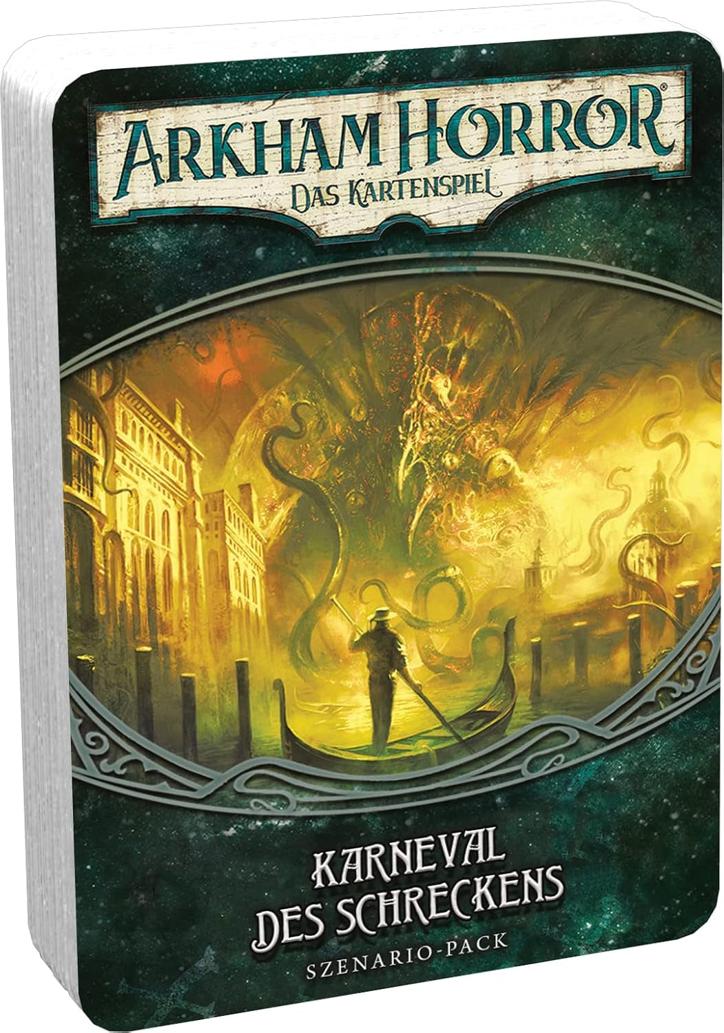 Gry o lotach fantasy, Horror w Arkham: LCG, Gra podstawowa, Gra ekspercka, Gra karciana, 1–4 graczy, Wiek 14+, 45+ minut, Niemiecki, Wielokolorowy, Kolorowy