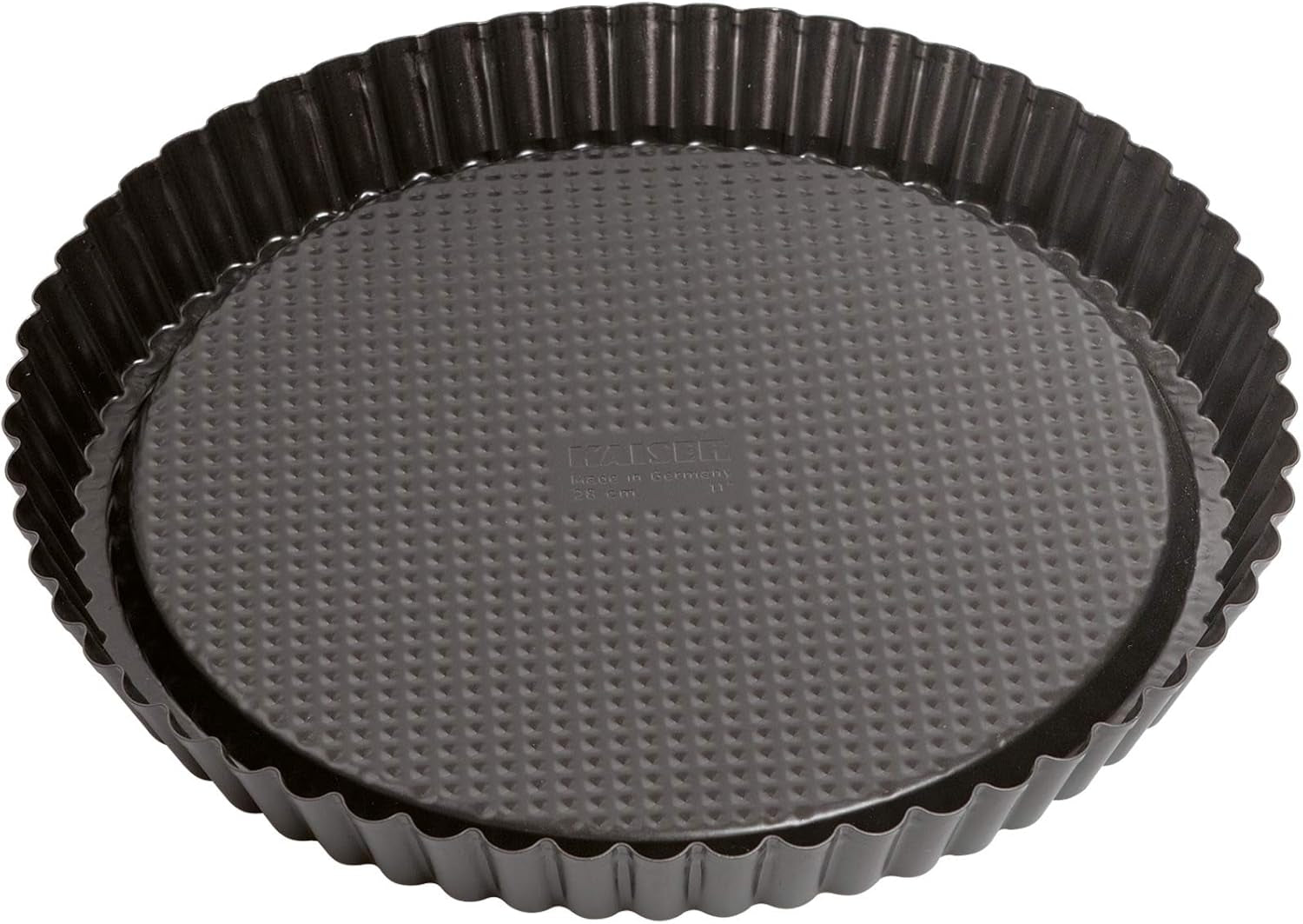 ORYGINALNY KAISER Classic Obstbodenform 28 Cm, Obstkuchenform, Gleichmäßige Bräunung & Classic Mini Torteletts 6 Stück, Tartelette Förmchen 10 Cm, Tarteform Klein, Tortelettförmchen Antihaftbeschichte Formy i blachy do pieczenia Naty Shop