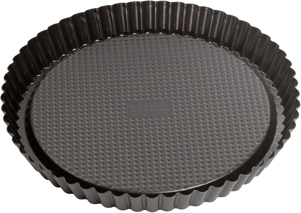 ORYGINALNY KAISER Classic Obstbodenform 28 Cm, Obstkuchenform, Gleichmäßige Bräunung & Classic Mini Torteletts 6 Stück, Tartelette Förmchen 10 Cm, Tarteform Klein, Tortelettförmchen Antihaftbeschichte Formy i blachy do pieczenia Naty Shop