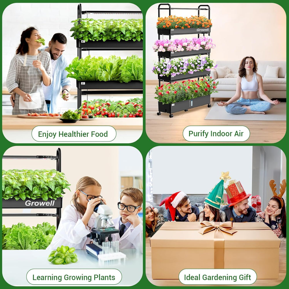 Duży zestaw do uprawy hydroponicznej 120 kapsułek Pionowy ogród hydroponiczny z 2 trybami oświetlenia Światło do uprawy Automatyczny system cyrkulacji wody 48-litrowy system do ogrodnictwa ziołowego w pomieszczeniach