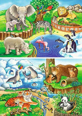 Ravensburger Puzzle dla dzieci - 07602 Zwierzęta w Zoo - Puzzle dla dzieci od 3 roku życia z elementami 2X12 Puzzle Naty Shop