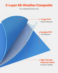 Basen ramowy VEVOR Basen naziemny 3000x2000x762mm Basen z ramą stalową Prostokątny basen z ramą stalową Basen z ramą ogrodową Basen ogrodowy o pojemności 3960 l Pojemność wodna Basen ogrodowy dla 4-5 osób Niebieski