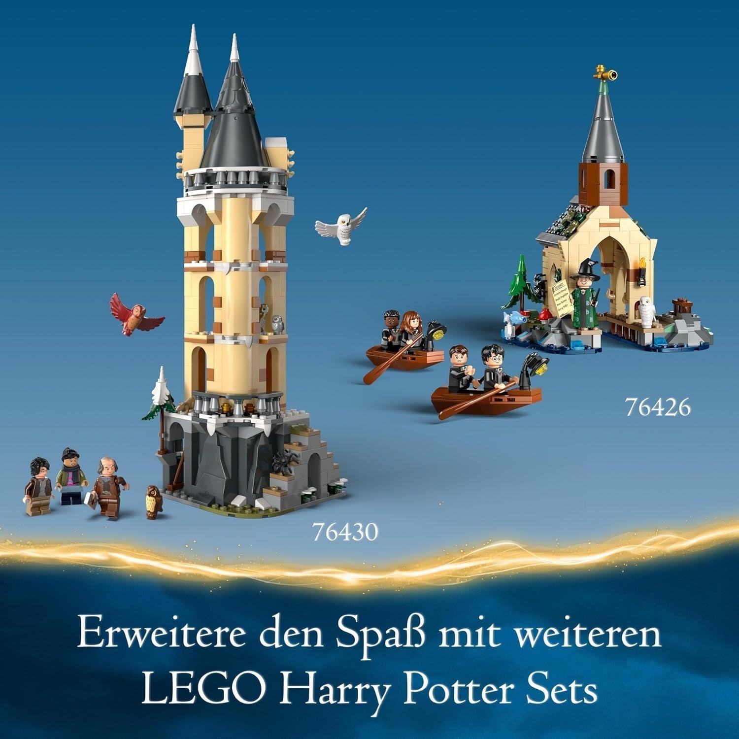 LEGO Harry Potter Sowa w zamku Hogwart, zestaw przygodowy ze zwierzętami i trzema minifigurkami, zabawka filmowa dla dzieci, prezent dla dziewcząt, chłopców i wszystkich fanów od 8. roku życia 76430 Zestawy do budowania Besuche den LEGO-Store