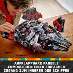 LEGO Star Wars Dark Millennium Falcon, zestaw statku kosmicznego, zabawka do budowania dla dzieci, prezent urodzinowy dla chłopców, dziewcząt i fanów, zabawka przygodowa 75389 Zestawy do budowania Besuche w sklepie LEGO