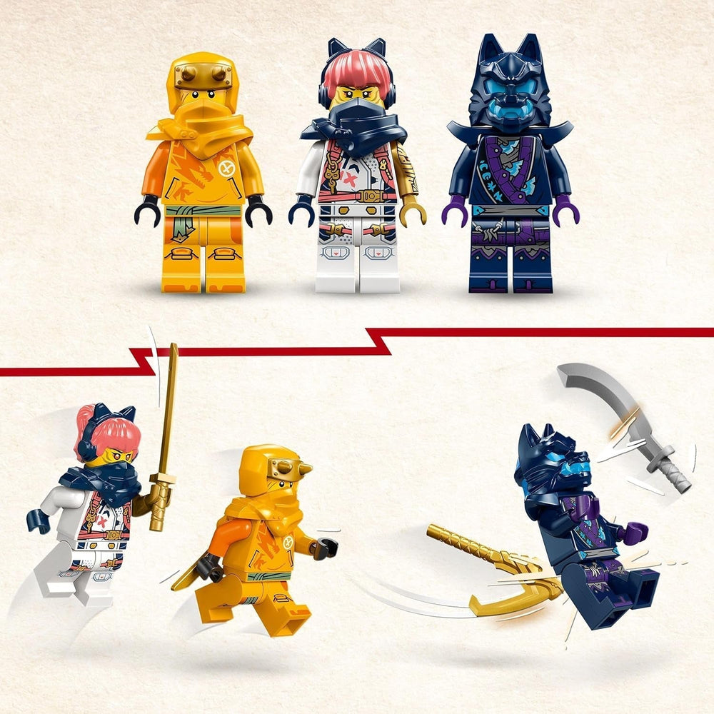 LEGO NINJAGO Mały smok Riyu Zabawka ze smokiem i trzema minifigurkami Zabawka ninja do zbudowania dla 6-latków dla chłopców i dziewcząt Pełny akcji prezent dla dzieci 71810 Zestawy do budowania Besuche den LEGO-Store