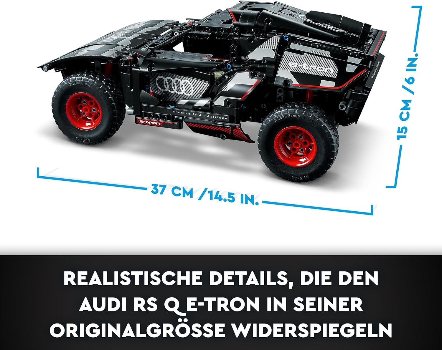 LEGO 42160 Technic Audi RS Q e-tron, zdalnie sterowany Rallye-Auto-Spielzeug, Dakar-Rallye-Geländewagen, App-steuerter RC mit Control+, Geschenk für Jungen, Mädchen und Fans ab 10 Jahren zum Bauen