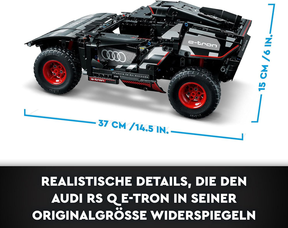 LEGO 42160 Technic Audi RS Q e-tron, zdalnie sterowany Rallye-Auto-Spielzeug, Dakar-Rallye-Geländewagen, App-steuerter RC mit Control+, Geschenk für Jungen, Mädchen und Fans ab 10 Jahren zum Bauen
