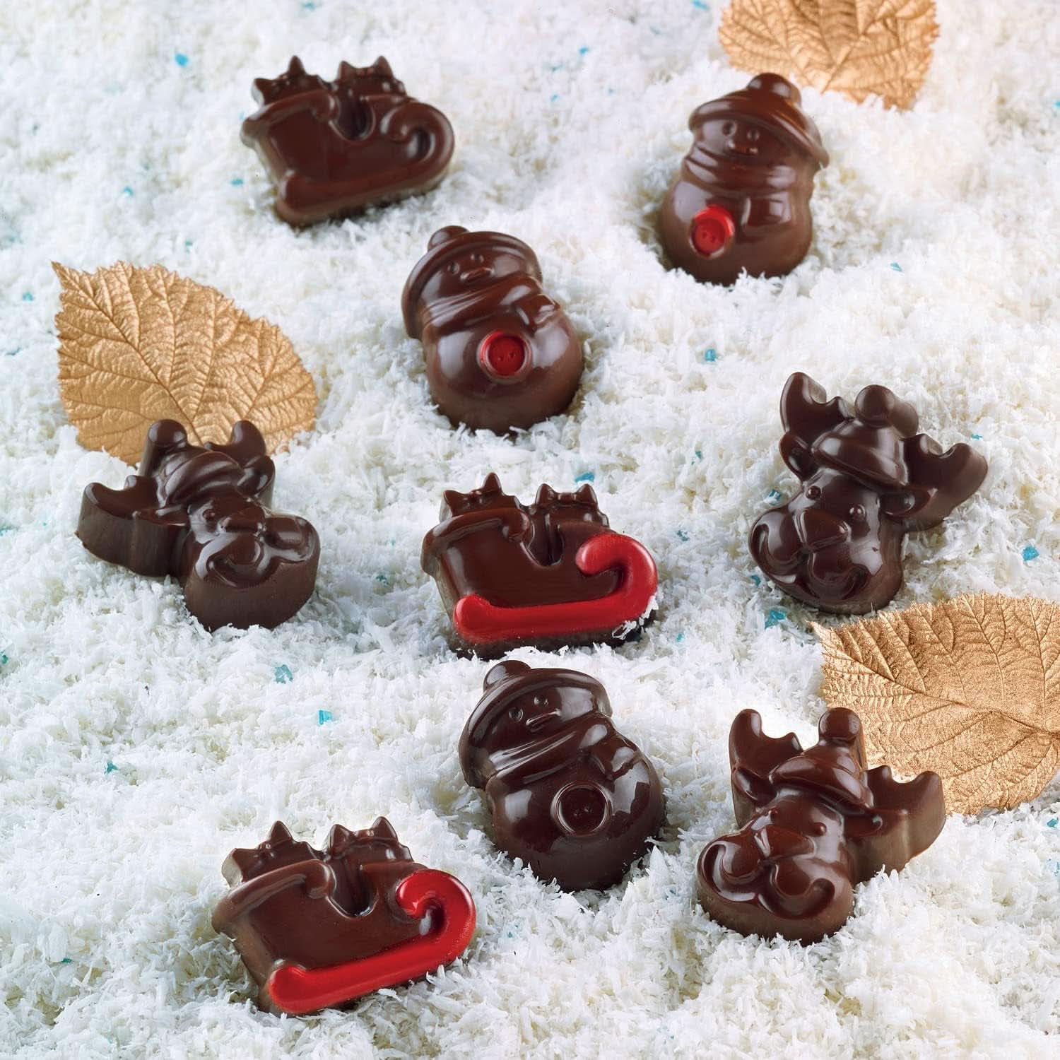 Silikomart 199194, pentru Praline din Ciocolata, motiv de Iarna Bucatarie Naty Shop