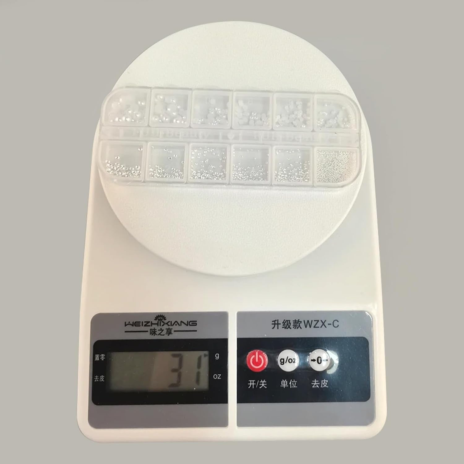 GZSY Nail Art Strasssteine Nagel Perlen Weiß 12Raster Nagel Charms Nageldesign Zubehör Perle Nail Art