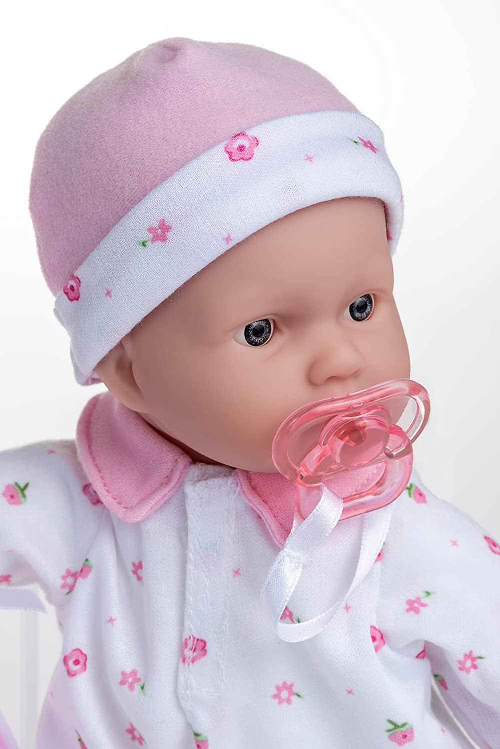 JC Toys La Baby Zestaw lalek kaukaskich - 28 cm Miękka, zmywalna lalka, odpinany różowy strój z kapeluszem, kocykiem i smoczkiem, dla lalek od 12 miesięcy Naty Shop