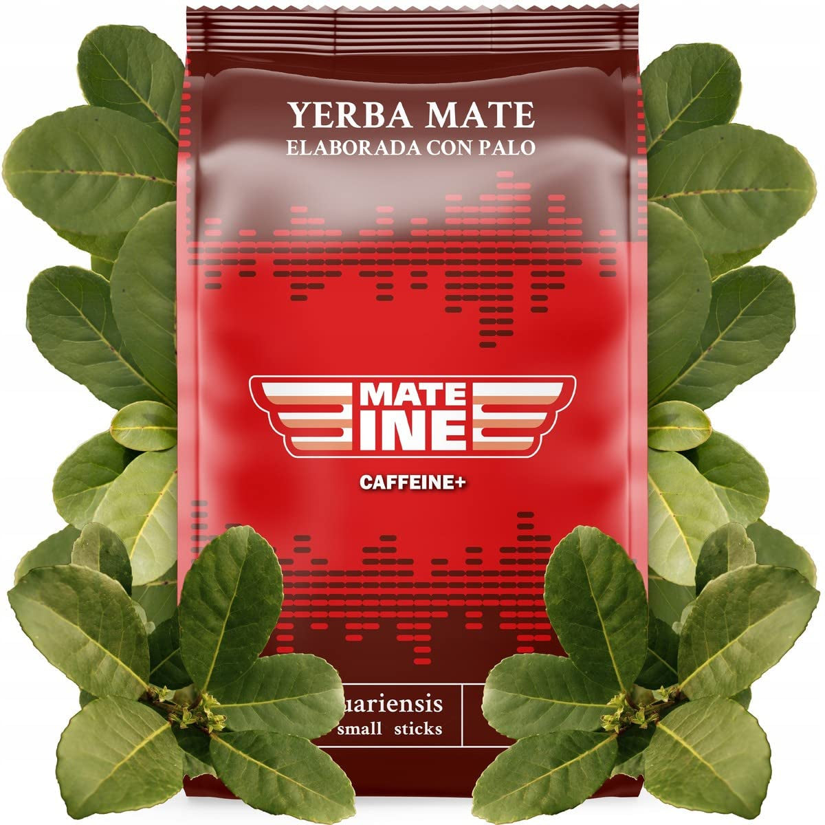 Ceai Yerba Mate Tradicional 1 kg ● Ceai natural paraguayan Yebra Mate ● Ceai Mate afumat ● În plus, 50 g ceai Yerba Mate Mateine Caffeine ● Frunze și bețe de ceai Mate măcinate
