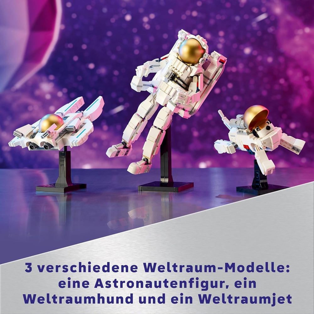 LEGO Creator 3 w 1 zabawka astronauta kosmiczna, model psa i statku kosmicznego dla dzieci, dekoracje do przedszkola, kreatywny prezent dla chłopców i dziewcząt w wieku 9 lat 31152 Zestawy do budowania Besuche w sklepie LEGO