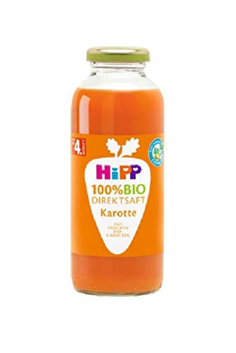 HiPP 100% bezpośredni sok z marchwi (6 x 330 ml), od 5 miesiąca życia, tłoczony bezpośrednio ze świeżych warzyw, bogaty w witaminę C, bez dodatku cukru, najwyższej jakości organicznej