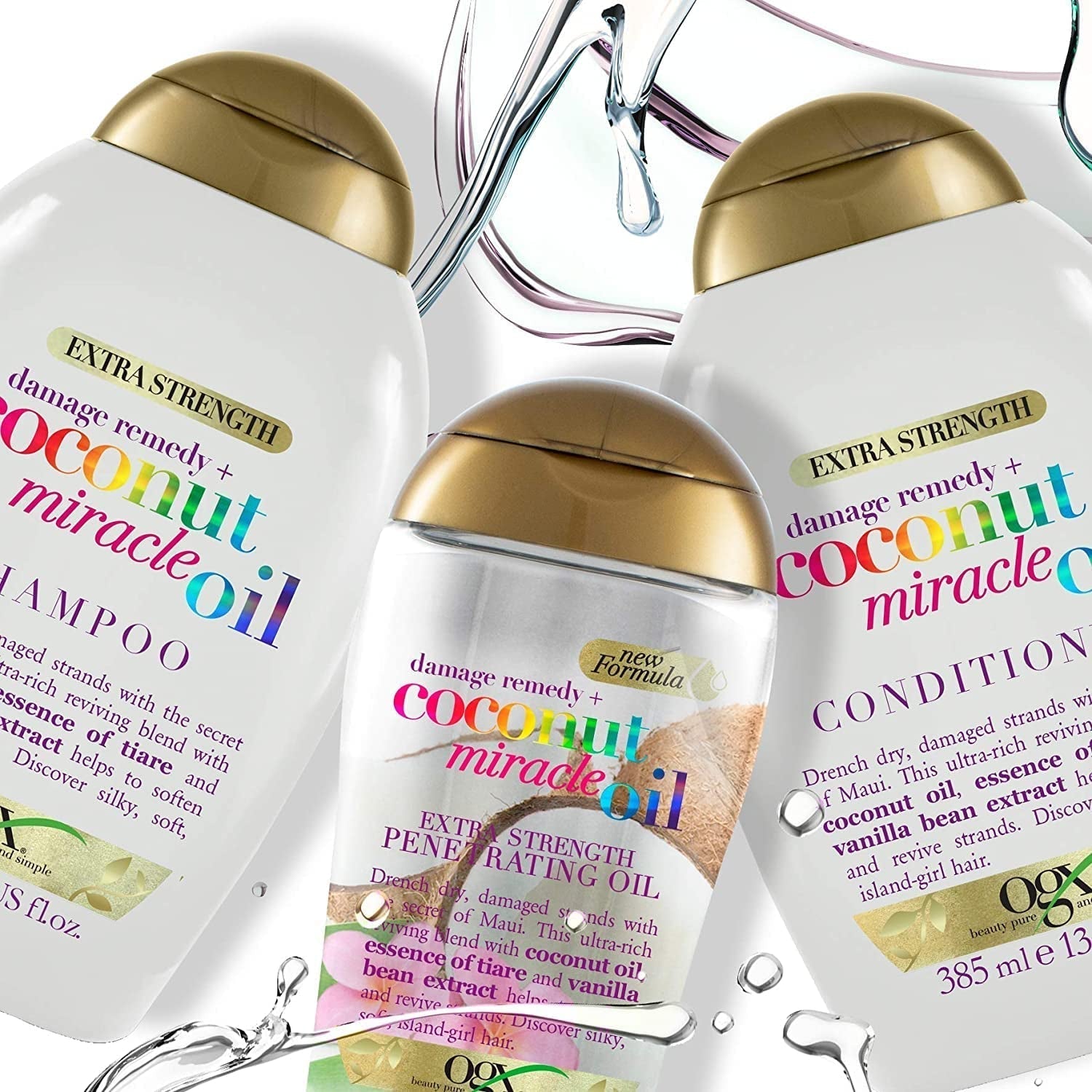 OGX Coconut Miracle Oil Odżywka, Nawilżająca odżywka do pielęgnacji włosów z olejkiem kokosowym, 385 ml OGX Hair Care