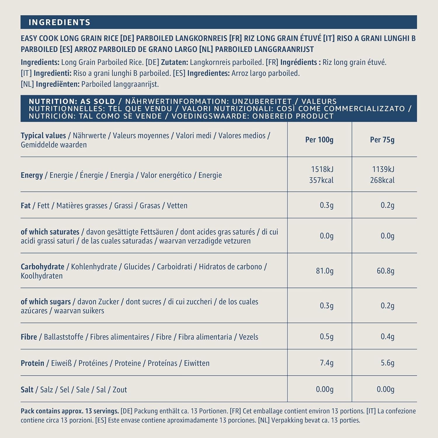 Ugotowany ryż długoziarnisty z Amazonii, 1 kg