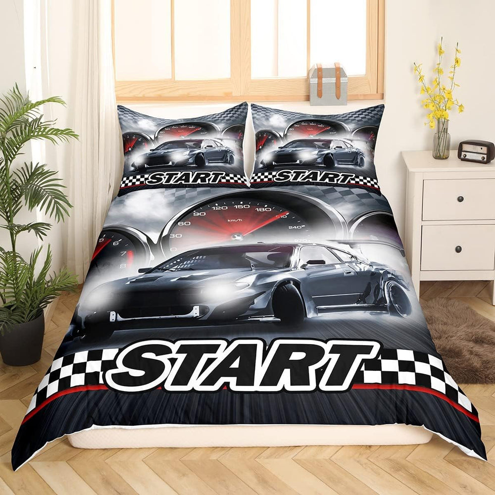 Zestaw Jungen Cartoon Auto Bedtuchen 135X200,Kinder Bau Fahrzeuge Tröster Abdeckung Für Kind Kleinkind Teens,Dinosaurier Bettbezug,Traktor Maschinerie Bagger Bettdecke Abdeckung,Lkw Autos Bedtuchen Naty Shop Multi 6 135*200+80*80*1
