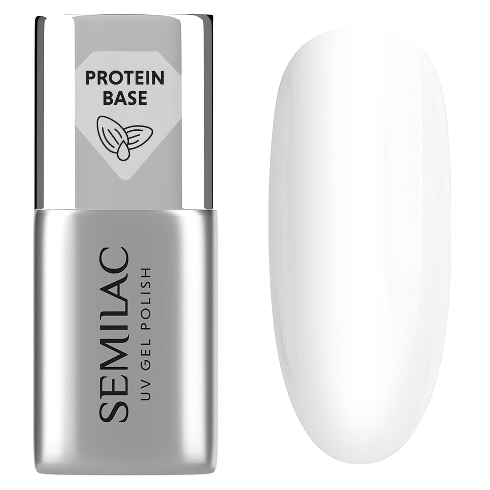 Semilac Pure & Clean Baza do lakieru UV 7ml – Samopoziomująca baza hybrydowa do wrażliwych paznokci