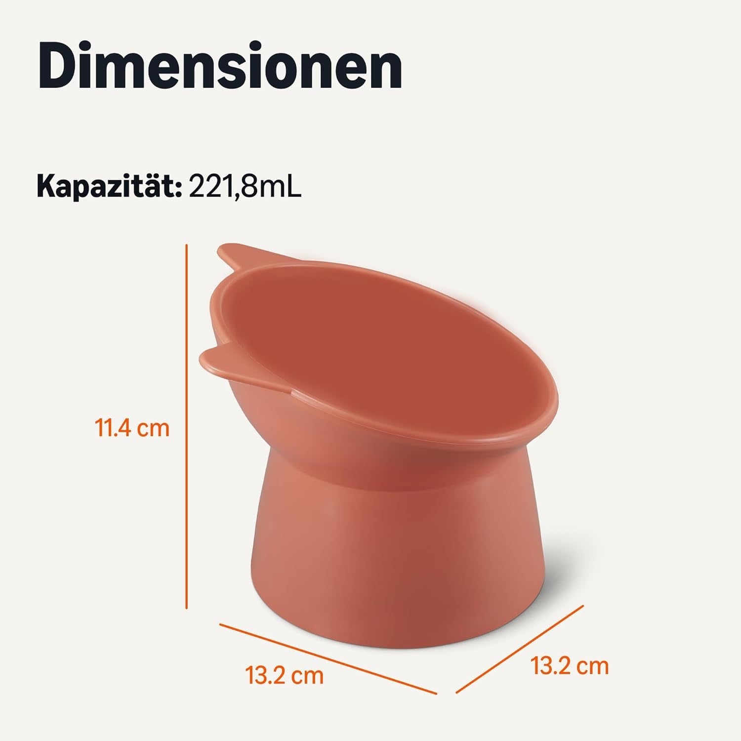 Boluri pentru hrană pentru pisici Amazon Basics, formă de ureche de pisică, pachet de 2, 13,2 × 13,2 × 11,4 cm, portocaliu și albastru
