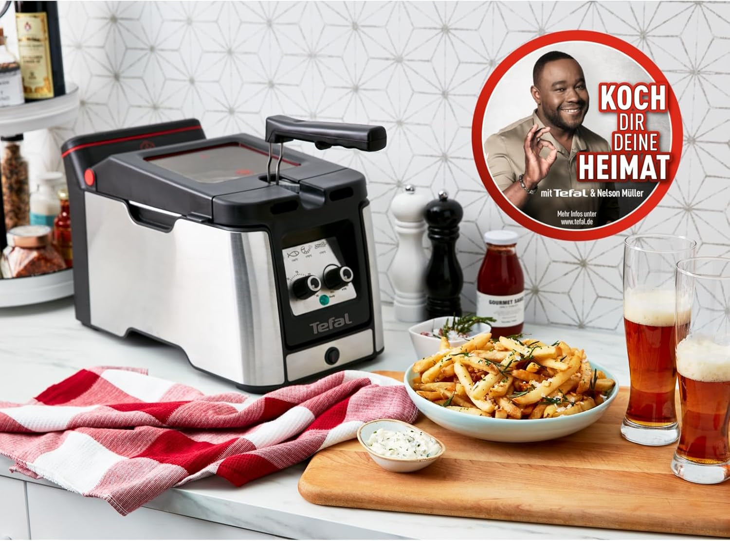 Frytownica Tefal FR600D Clear Duo, smażenie z mniejszą ilością dymu i zapachów, pojemność 1,2 kg, termostat, timer, duże okienko bez mgły Sprzęt AGD Naty Shop