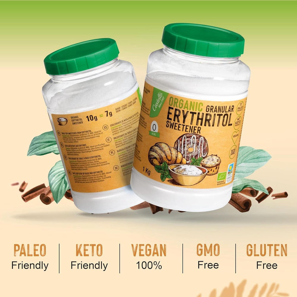 Naturalny organiczny erytrytol, 10G = 7G cukru, 1 Kg Słodzików Naty Shop