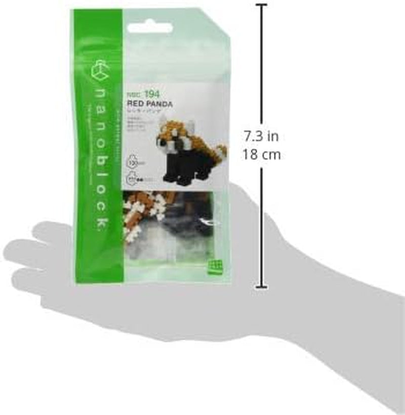 Bandai - Nanoblock - Roter Panda - Czerwona Panda - Mini-Bausteinfigur - Baukastenspiel - Pixel-Tierfiguren-Bausatz Panda - NBC194