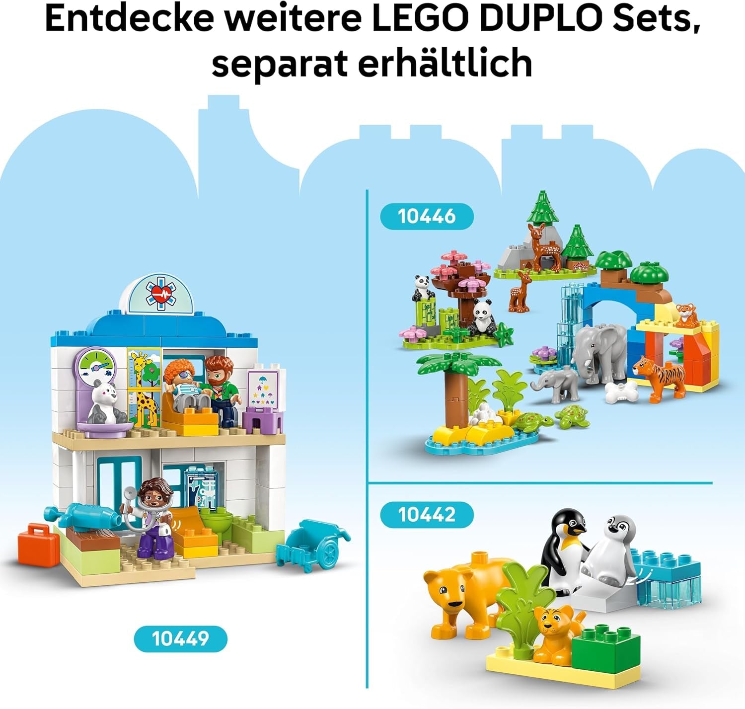 LEGO DUPLO Rettungswagen mit Fahrer - Lernspielzeug für Kleinkinder ab 2 Jahren - Montessori Spielzeug für Rollenspiele - Rettungswagen Spielzeug mit Auto, Haus, 2 Figuren - Geschenk für Kinder 10447