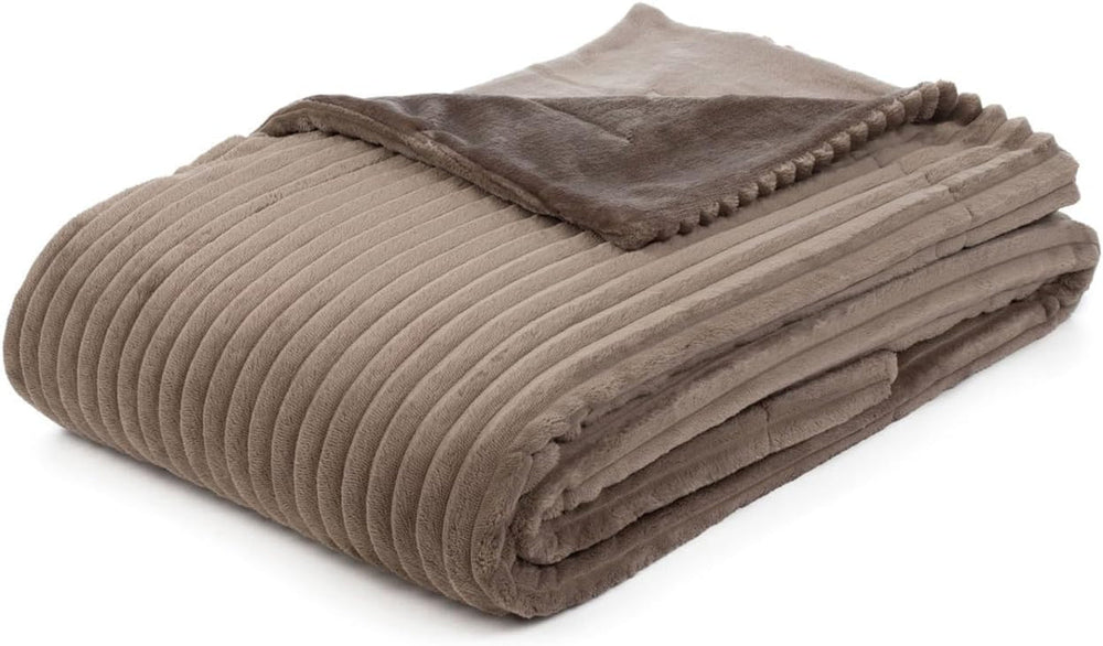 Gözze - Pătură confortabilă și moale în aspect corduroy, 1620G/bucata, 150 X 200 Cm - scorțișoară Paturi si Cuverturi Besuche den GÃ¶zze-Store Taupe